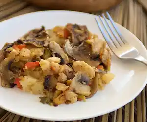 Leek, Potato & Matzo Gratin