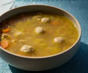 Ashkenazic Chicken Soup & Matzo Balls with Fresh Dill