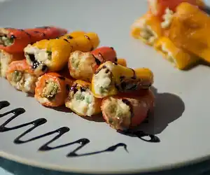 Ricotta Stuffed Sweet Baby Peppers-Vegetarian Version
