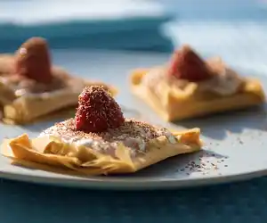 Strawberry Ricotta & Vanilla Sugar in Phyllo Squares