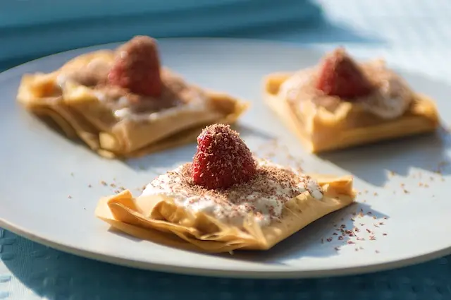 Strawberry Ricotta & Vanilla Sugar in Phyllo Squares