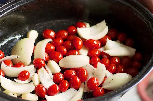Toss all the vegetables together