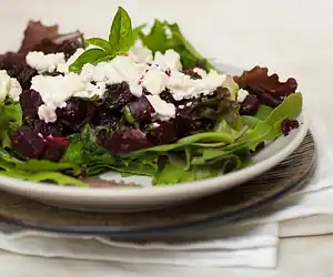 Mixed Greens Salad with Beets & Goat Cheese