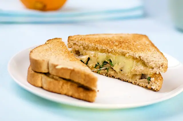 Grilled Cheese Sandwich with Sauteed Mushrooms & Arugula