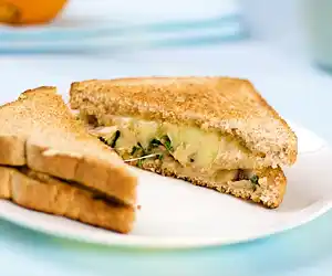Grilled Cheese Sandwich with Sauteed Mushrooms & Arugula