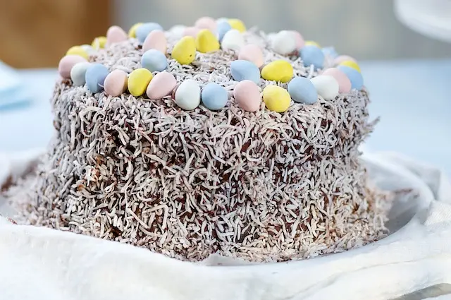 Easter Chocolate Cake with Chocolate Sour Cream Frosting