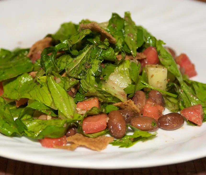 Toasted Pita & Pinto Bean Salad