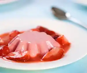 Strawberry Panna Cotta with Strawberry Compote