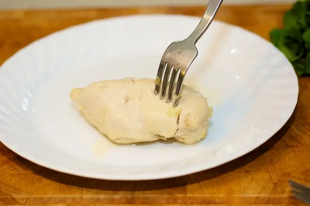 Perfectly poached chicken breast