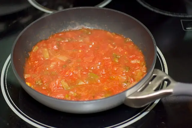 Heat salsa until bubbly