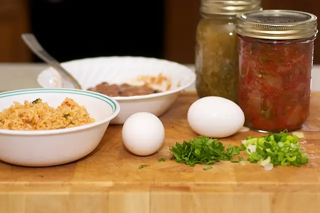 Simple ingredients, and a couple of eggs