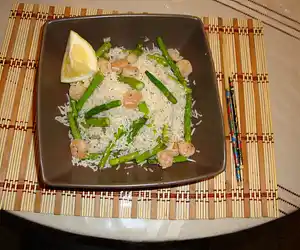 Fresh Asparagus-Shrimp Rice