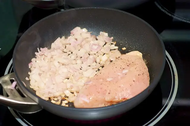 Brown the chicken and the onion together