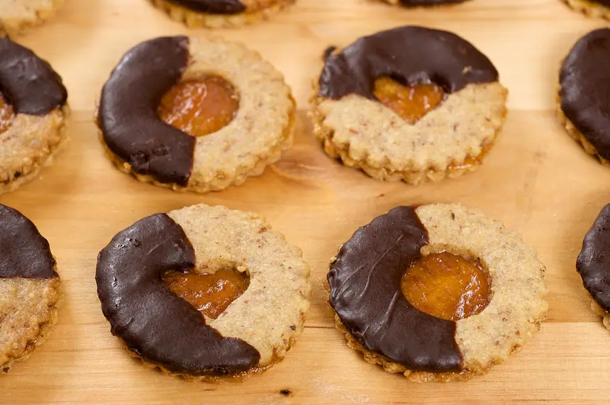 Almond Apricot & Chocolate Sandwich Cookies