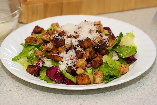 Caesar Salad with Roasted Tofu