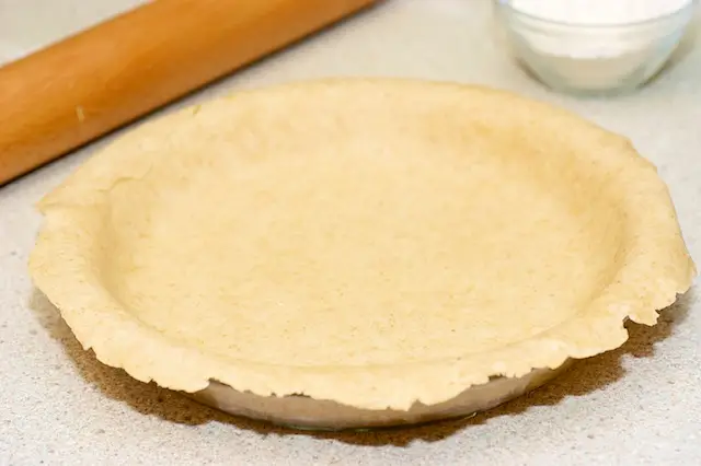 Invert the dough into the prepared 9-inch pie pan.