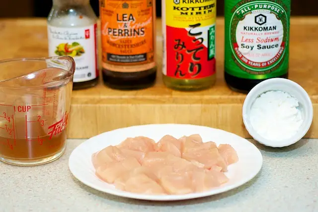 The ingredients for the marinade