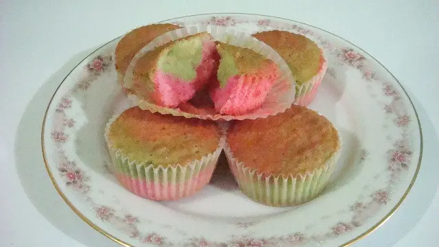Homemade Two Tone Cupcakes