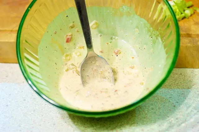 Mix the dressing for the salad