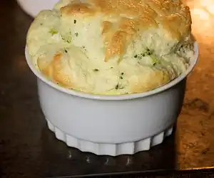 Broccoli Goat Cheese Soufflé