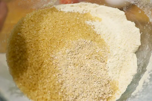 Here we have all the dry ingredients together in a large bowl...
