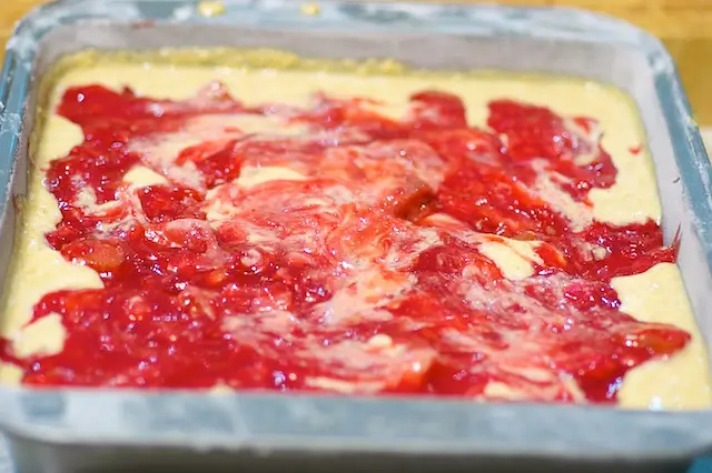 Carefully spread filling on top...
