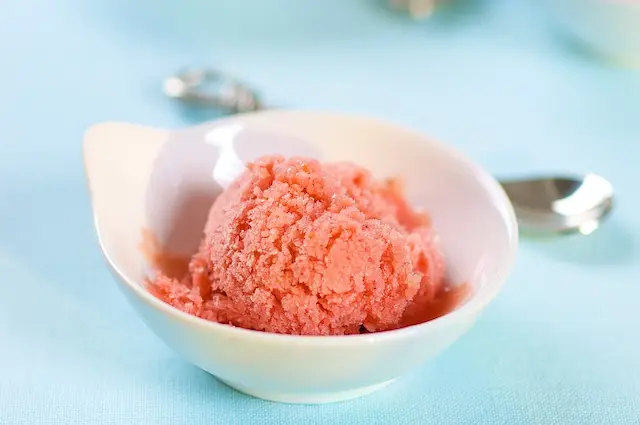 Pillowy Strawberry Orange Sorbet