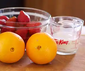 Pillowy Strawberry Orange Sorbet