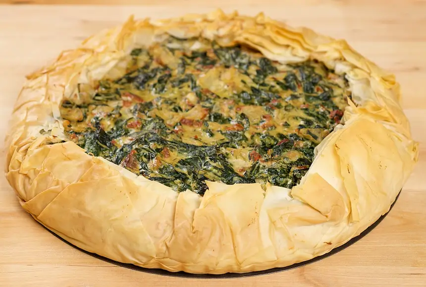 Phyllo Spinach, Sun-dried Tomato & Ricotta Cheese Tart