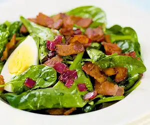 Spinach Salad with Warm Bacon Dressing