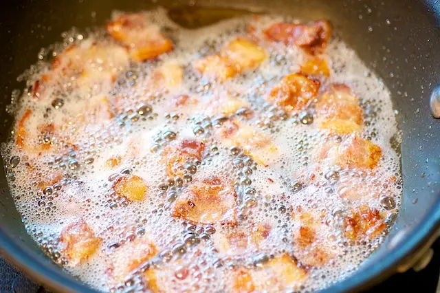 Meanwhile cook the bacon...
