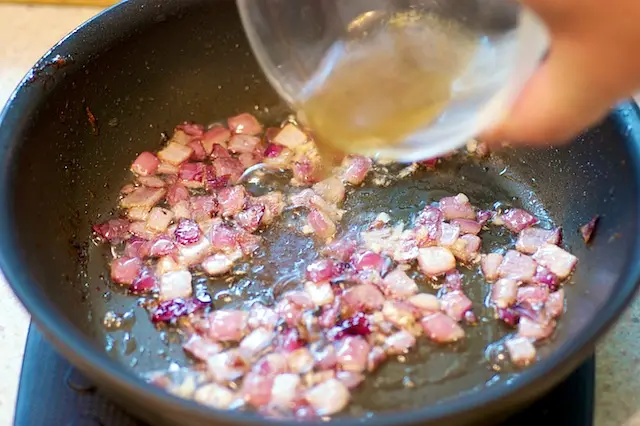 Pour the vinegar mixture...