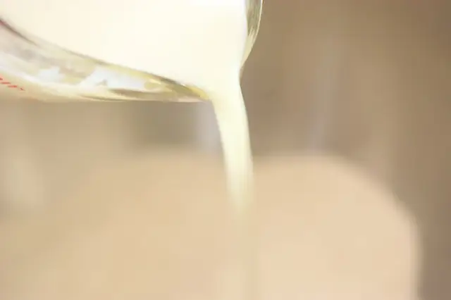 Pour in buttermilk...