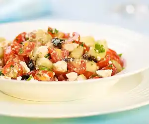 Cherry Tomato, Cucumber, Black Olives & Feta Salad