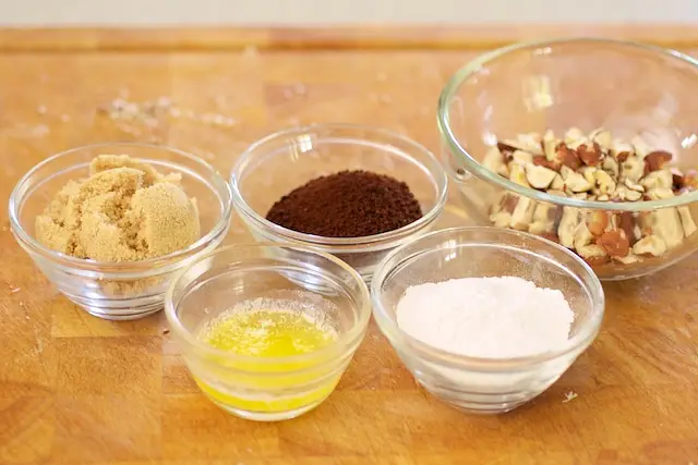 Start preparing the coffee streusel ingredients first...