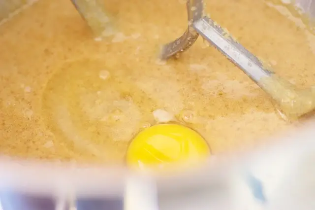 Beat in eggs, beating each addition until just combined...
