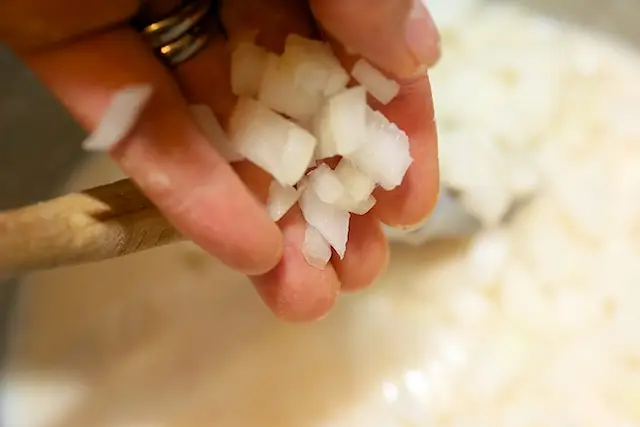 add the onions to sauce...