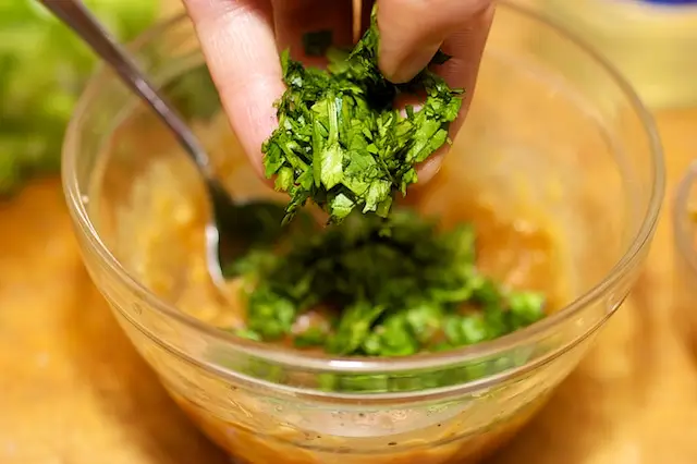Add the 1 ½ tablespoons of freshly chopped cilantro.