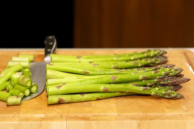 Prepare the asparagus.