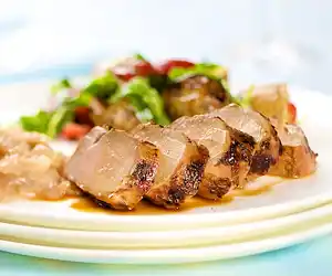 Grilled Garlic & Lime Pork Tenderloin with Onion Marmalade