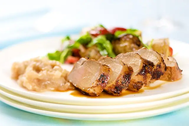 Grilled Garlic & Lime Pork Tenderloin with Onion Marmalade