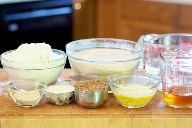 Gather all the ingredients to make this best whole wheat sandwich bread.