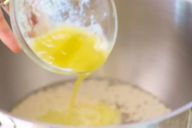 Add 4 tablespoons of melted butter.