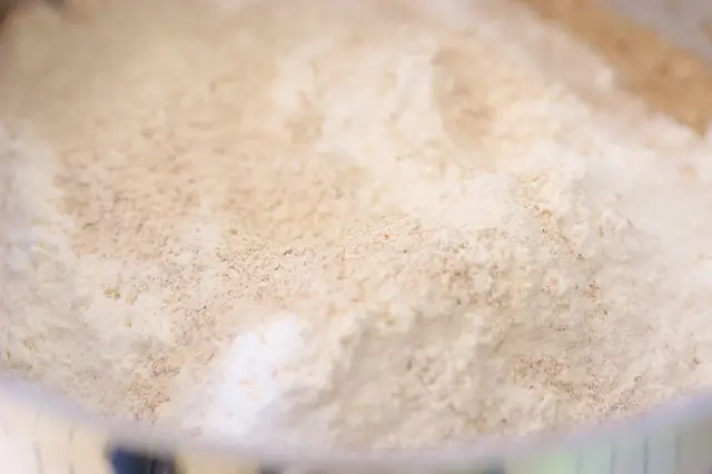 Add the remaining flour.