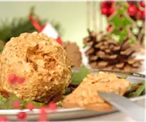 Sun-Dried Tomato Cheese Ball Rolled in Walnuts