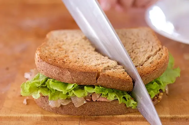Cut into the half.