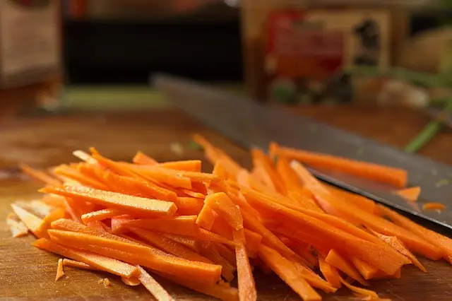 Cut into match sticks.