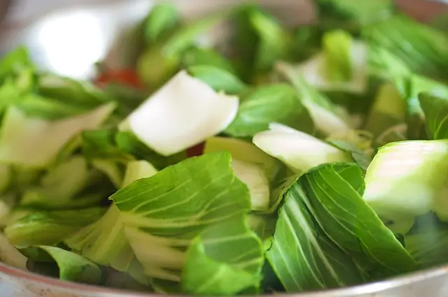 Stir in the bok choy...