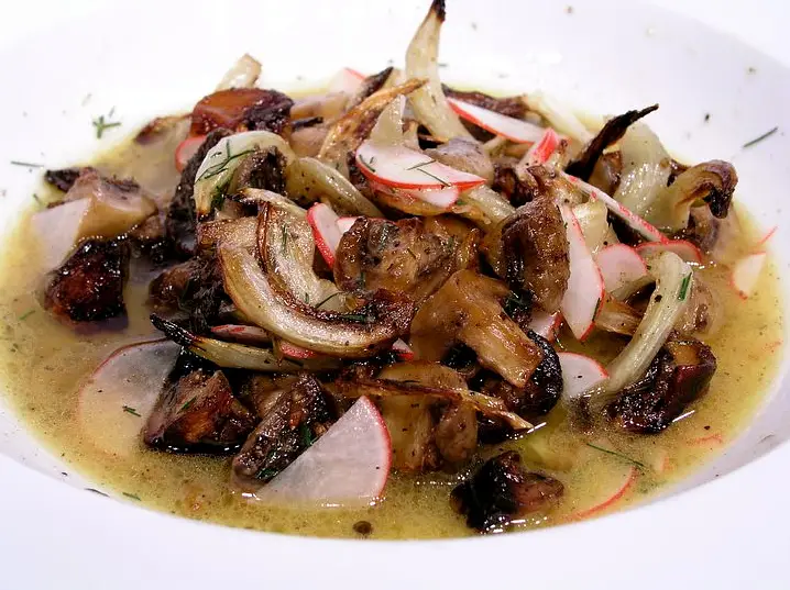 Roasted Mushroom & Fennel Salad with Radishes & Citrus Dressing