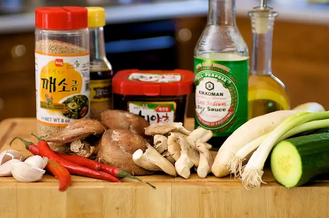 Bibimbap (Korean Seasoned Vegetables & Rice with Spicy Sauce)